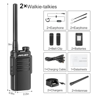 JUCJET EP31 PMR446 Walkie Talkies: IP54 Voděodolné dobíjecí Walkie Talkies s NOAA skenováním & příjmem, 2-v-1 Typ C nabíjecí kab